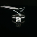 Round Diamond Four-Prong Solitaire Ring in 14k White Gold