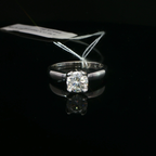 Round Diamond Four-Prong Solitaire Ring in 14k White Gold