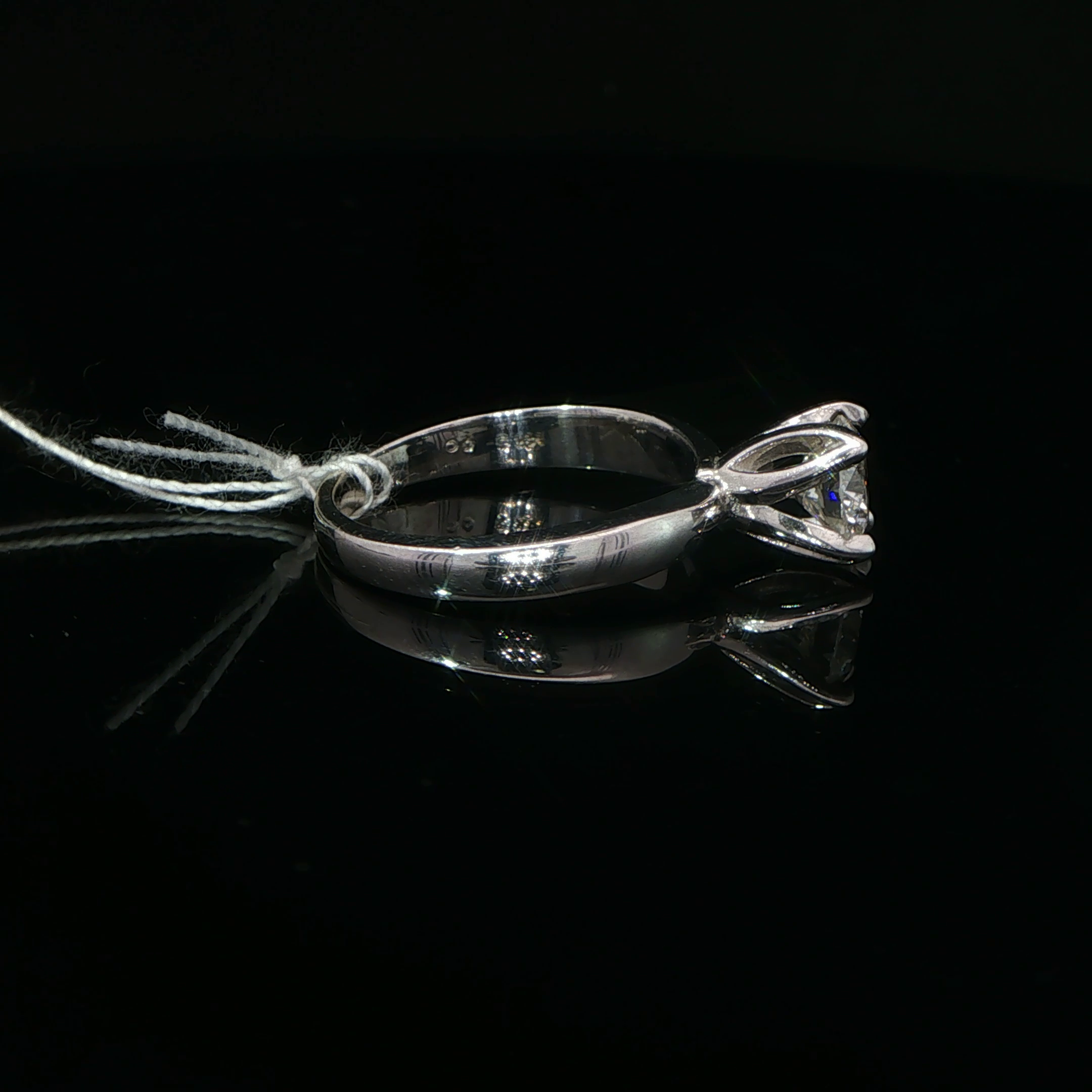 Round Diamond Four-Prong Solitaire Ring in 14k White Gold