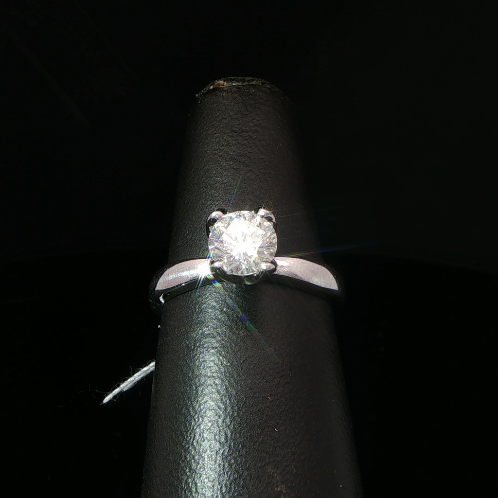 Round Diamond Four-Prong Solitaire Ring in 14k White Gold