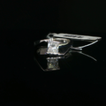 Princess Cut Diamond Bypass Solitaire Ring in White Gold