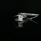 Princess Cut Diamond Bypass Solitaire Ring in White Gold