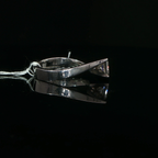 Princess Cut Diamond Bypass Solitaire Ring in White Gold