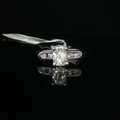 14k White Gold Diamond Engagement Ring with Channel Set Accents