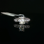 14k White Gold Diamond Engagement Ring with Channel Set Accents