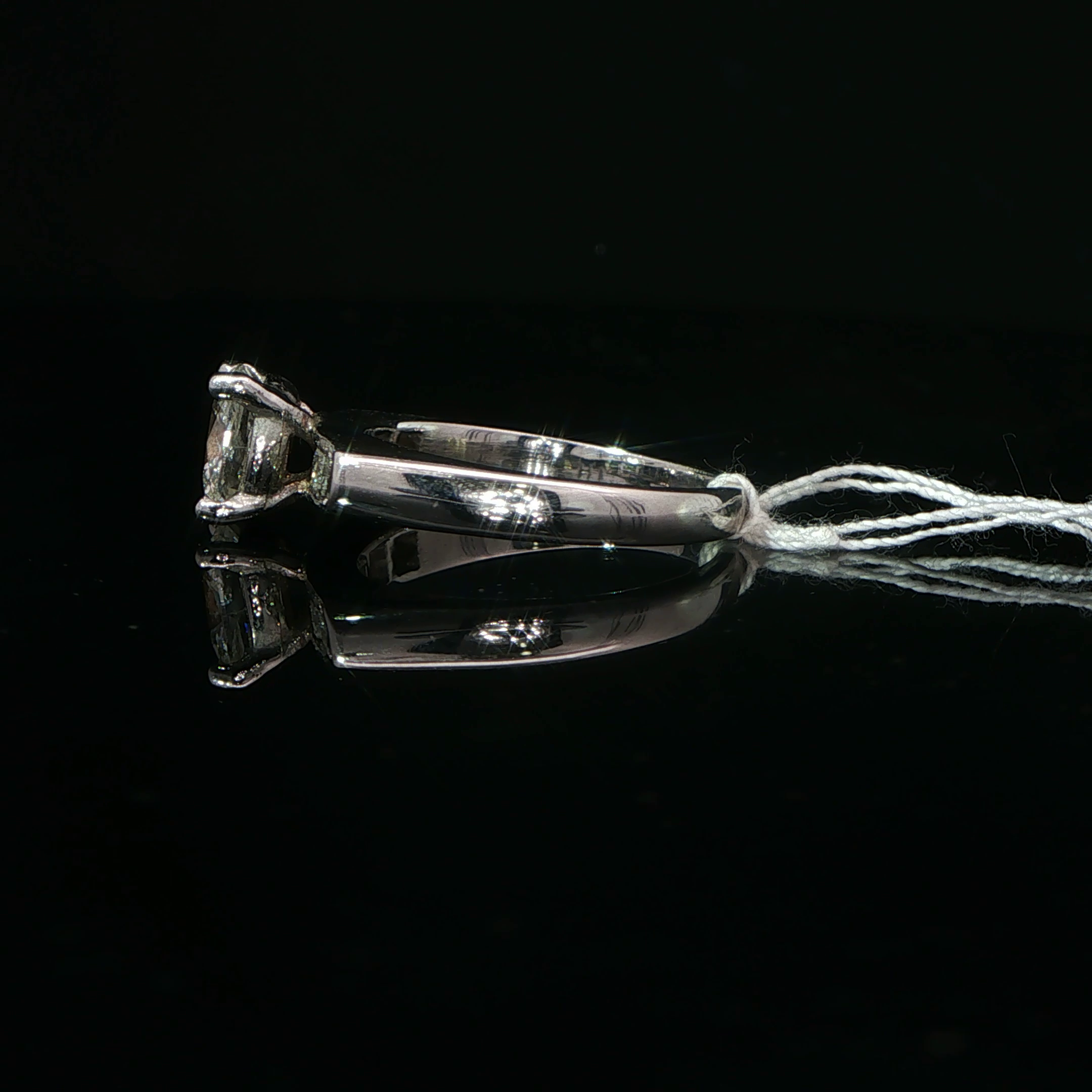 14k White Gold Diamond Engagement Ring with Channel Set Accents