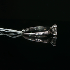 14k White Gold Diamond Engagement Ring with Channel Set Accents