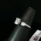 14k White Gold Diamond Engagement Ring with Channel Set Accents