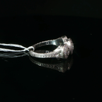 Three-Stone Diamond Halo Ring in Palladium