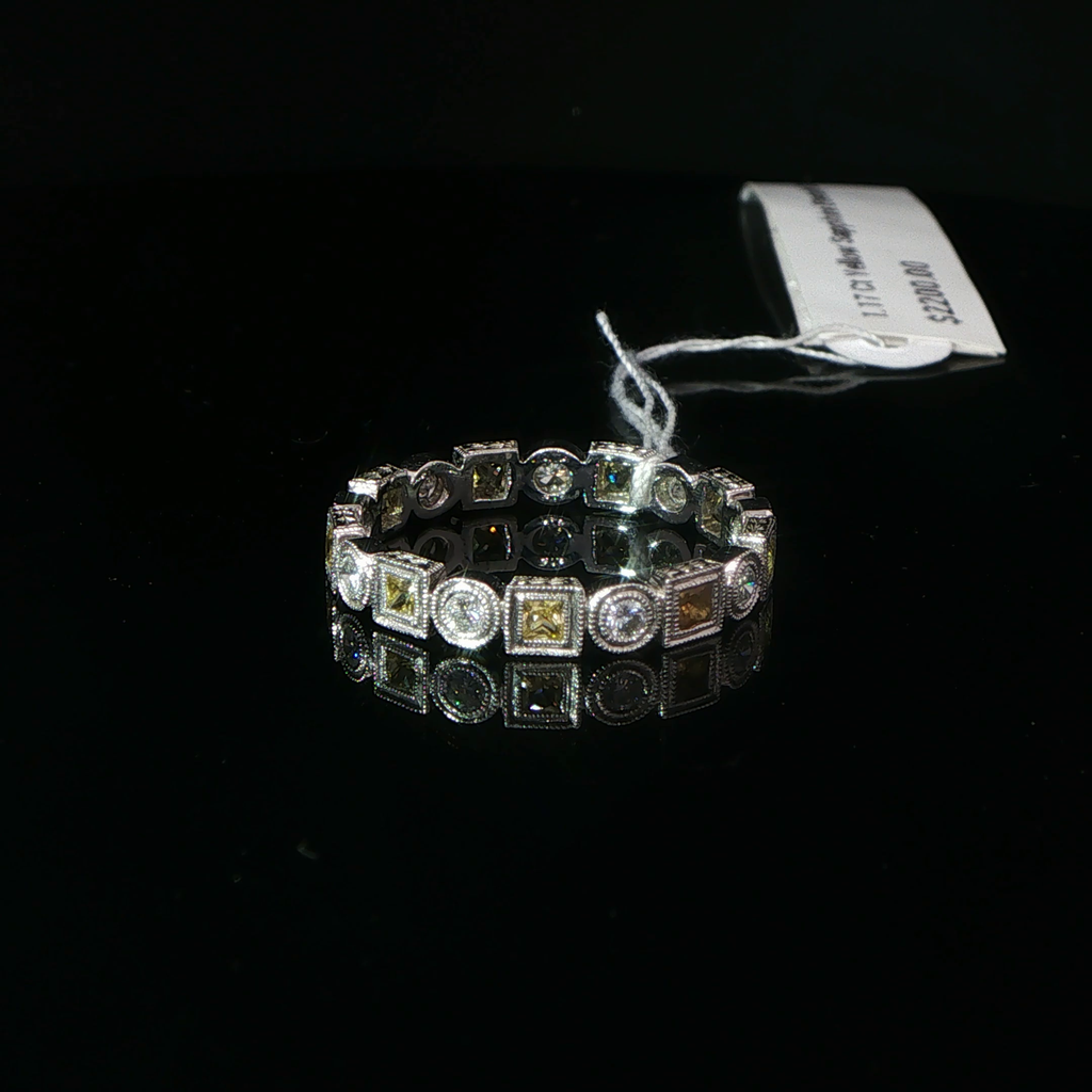 Platinum Alternating Yellow Sapphire Eternity Ring