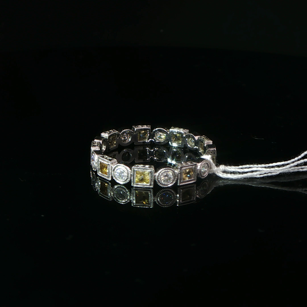 Platinum Alternating Yellow Sapphire Eternity Ring
