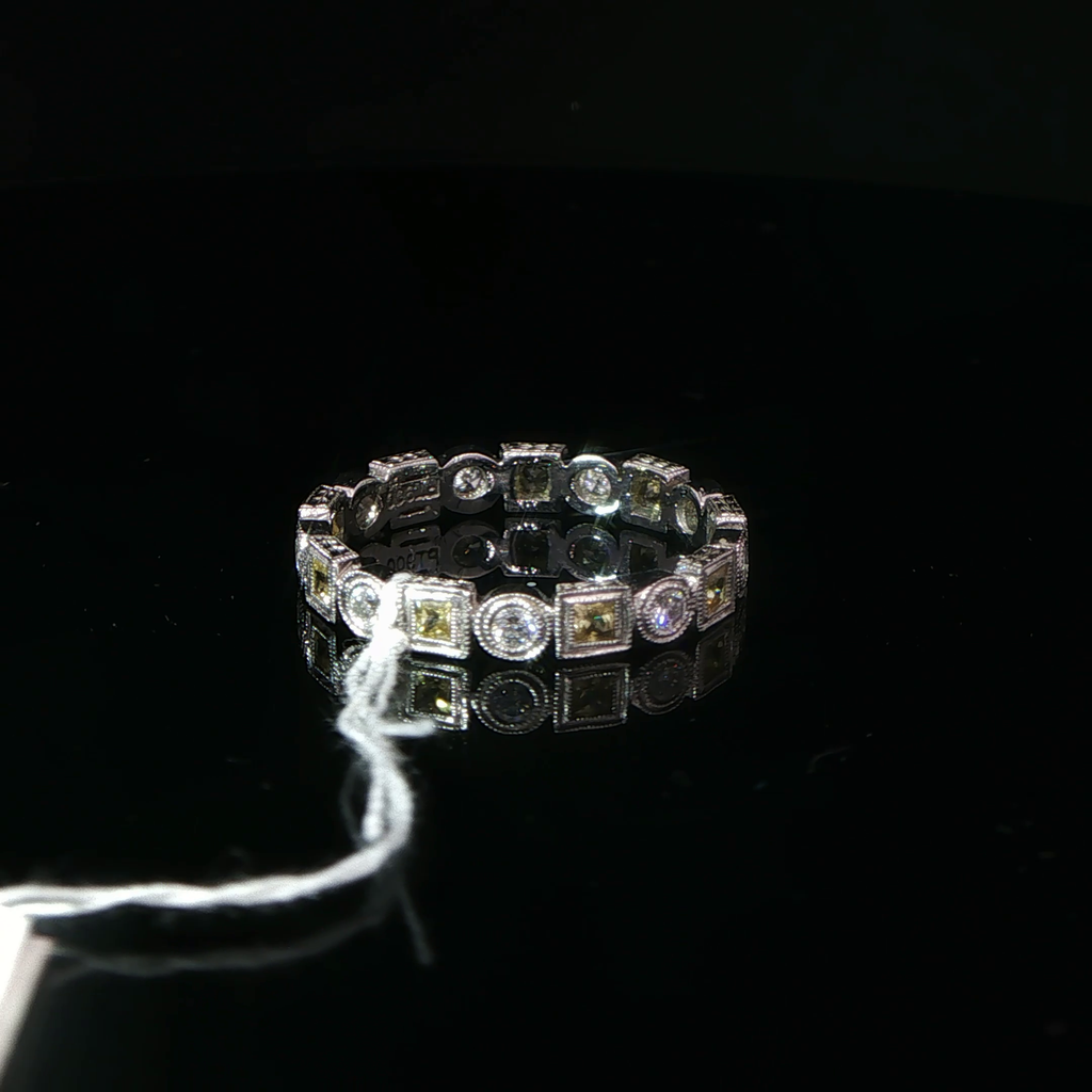 Platinum Alternating Yellow Sapphire Eternity Ring