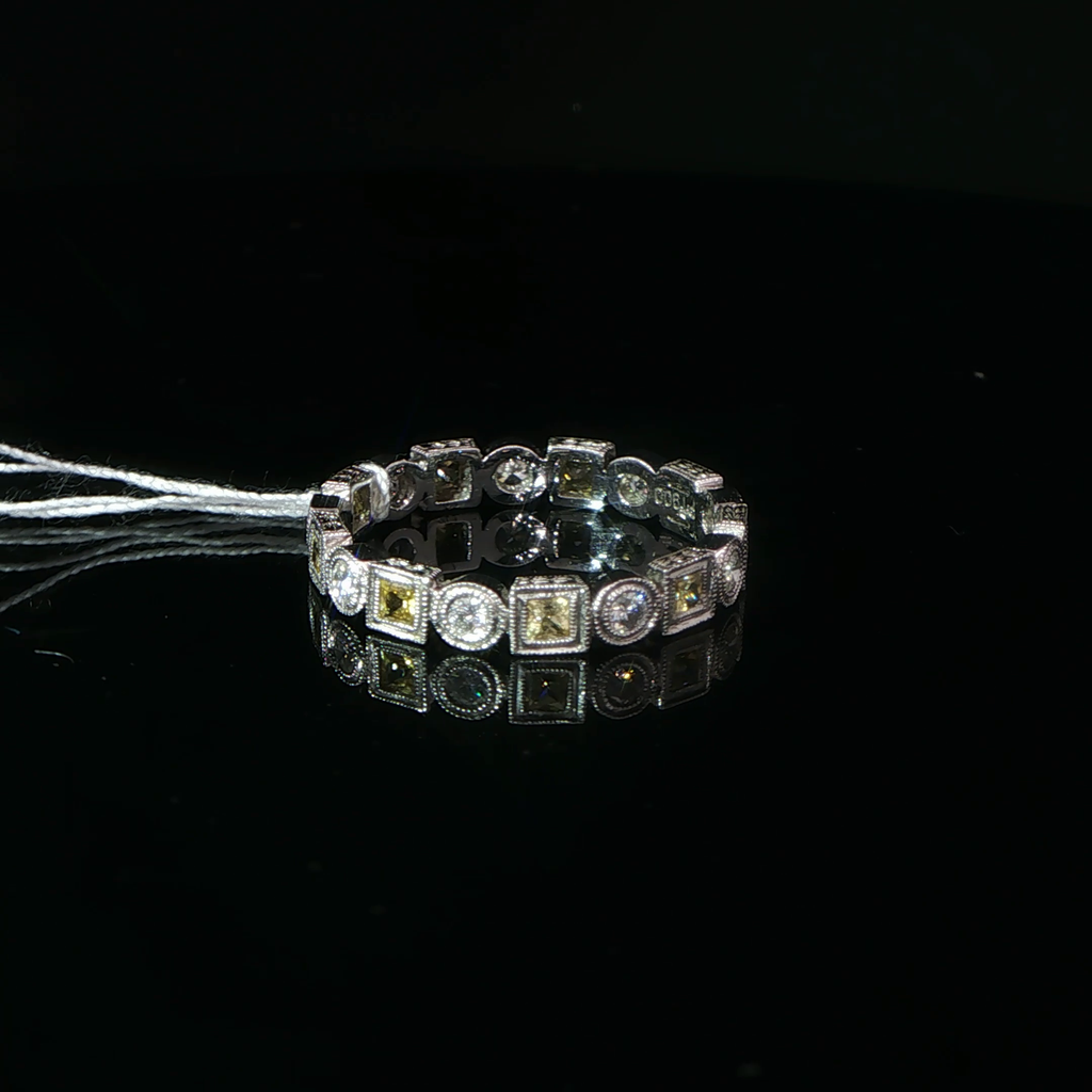 Platinum Alternating Yellow Sapphire Eternity Ring