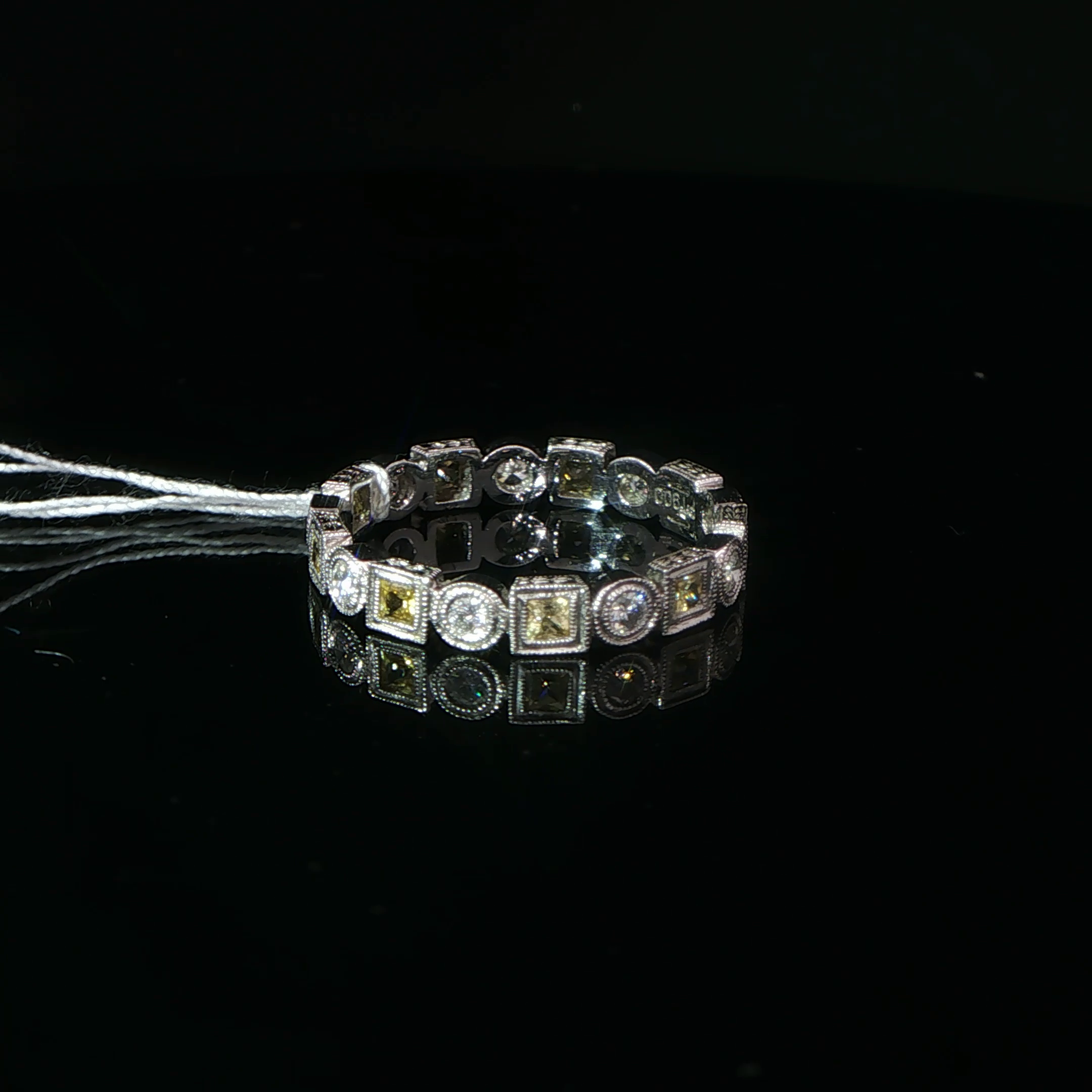 Platinum Alternating Yellow Sapphire Eternity Ring