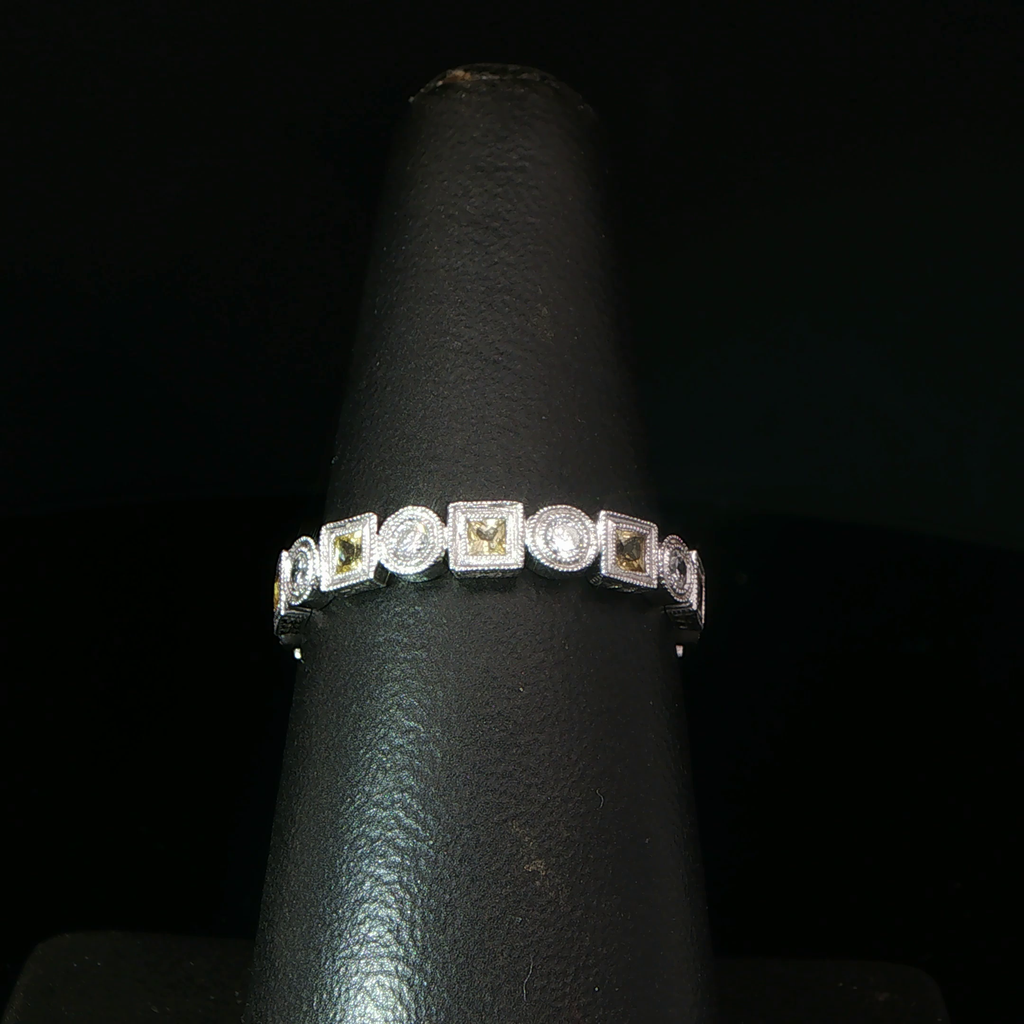 Platinum Alternating Yellow Sapphire Eternity Ring