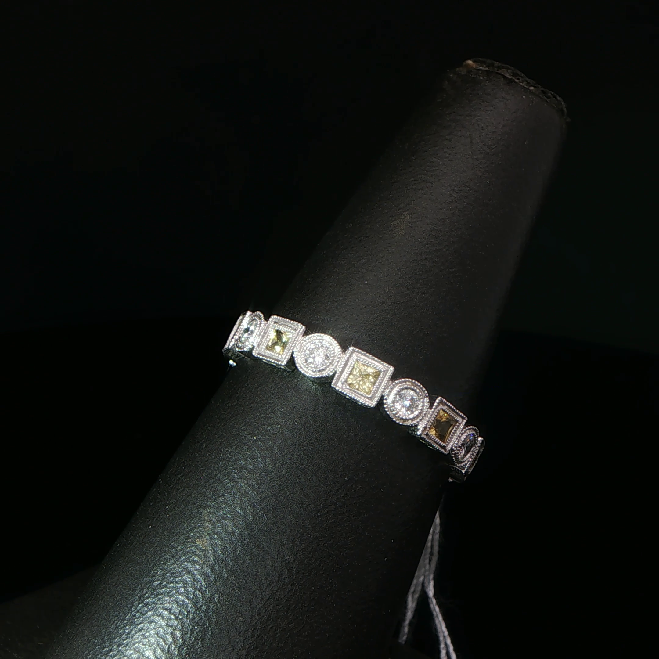 Platinum Alternating Yellow Sapphire Eternity Ring