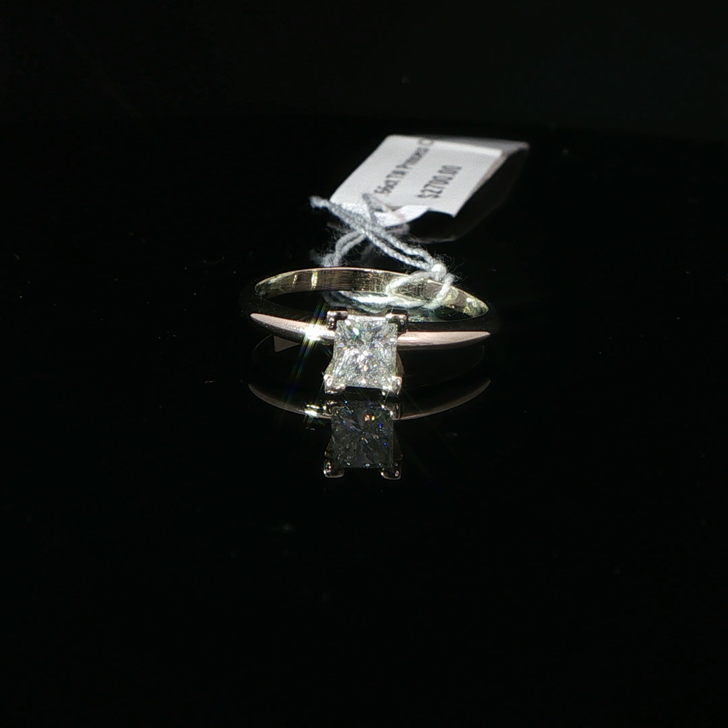 Princess Cut Diamond Solitaire Ring in White Gold