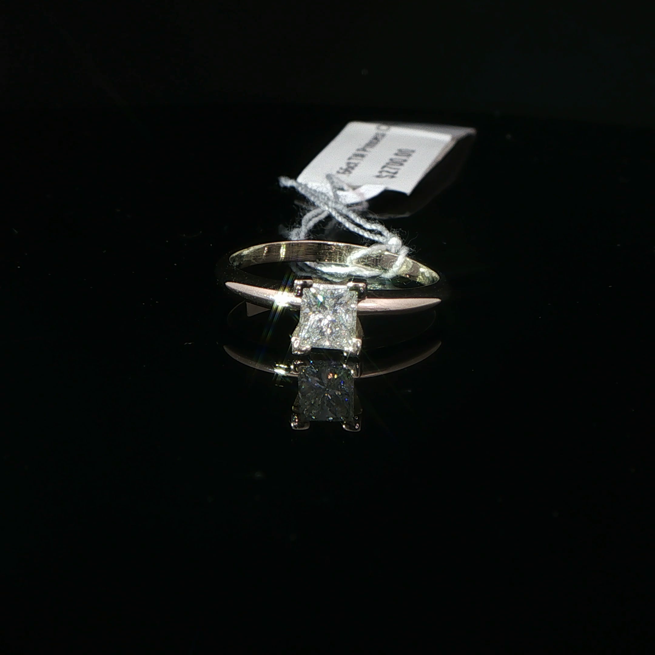Princess Cut Diamond Solitaire Ring in White Gold