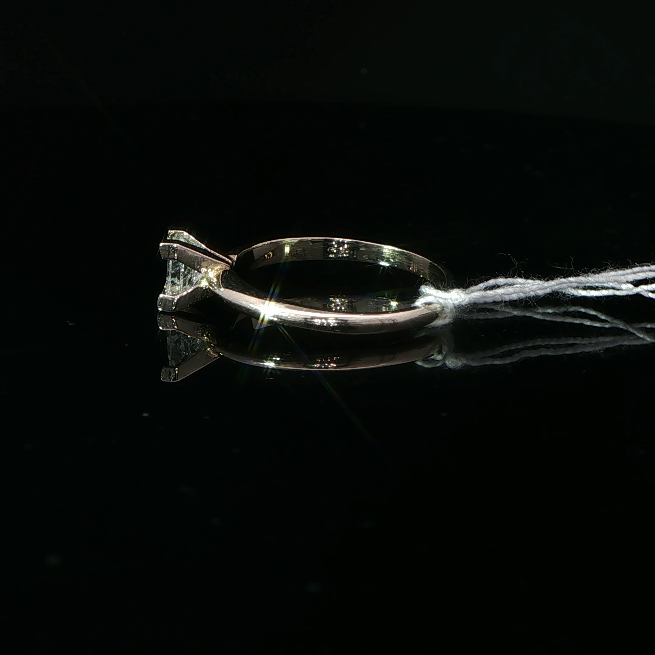 Princess Cut Diamond Solitaire Ring in White Gold