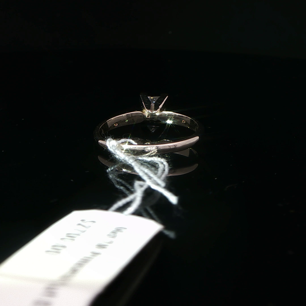 Princess Cut Diamond Solitaire Ring in White Gold