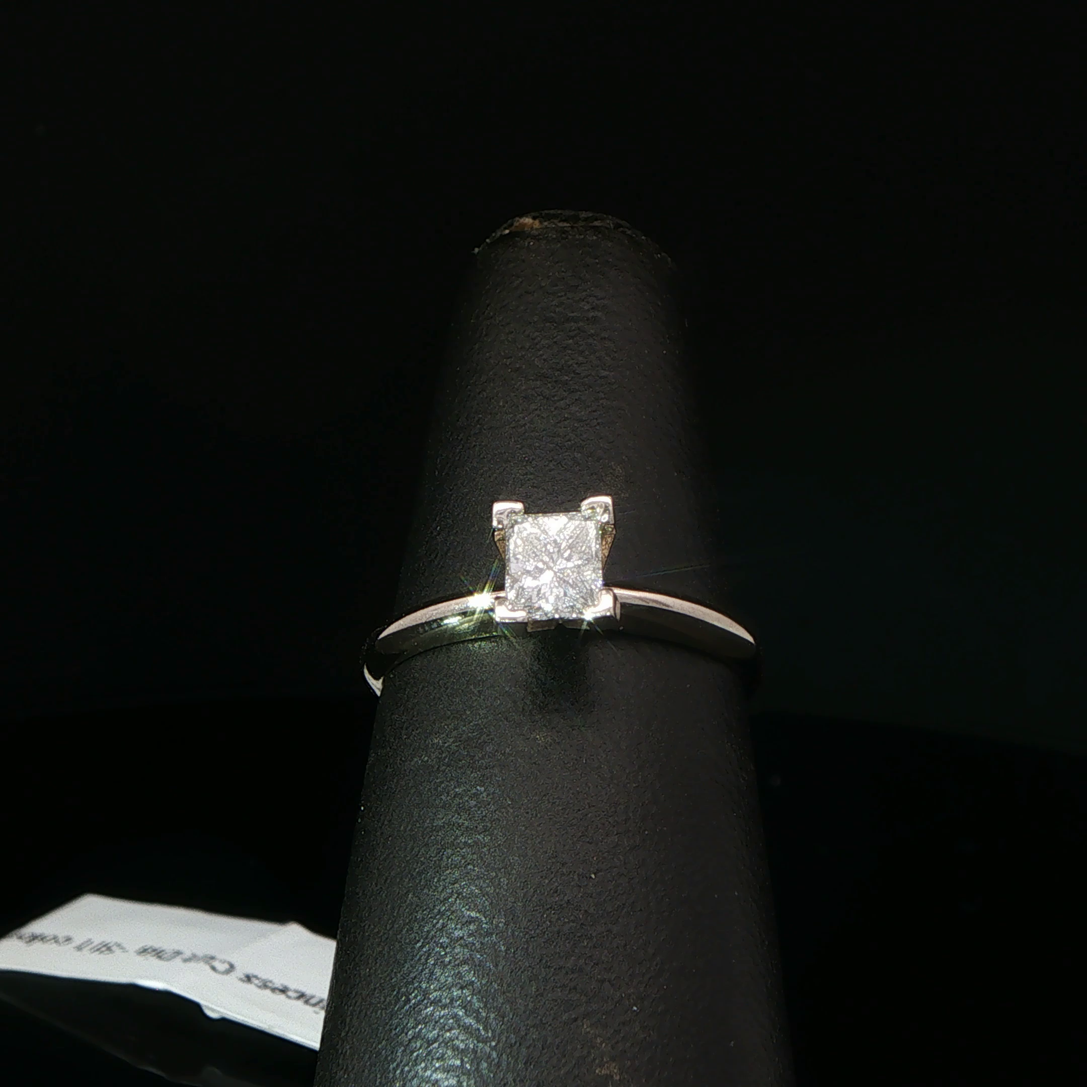Princess Cut Diamond Solitaire Ring in White Gold