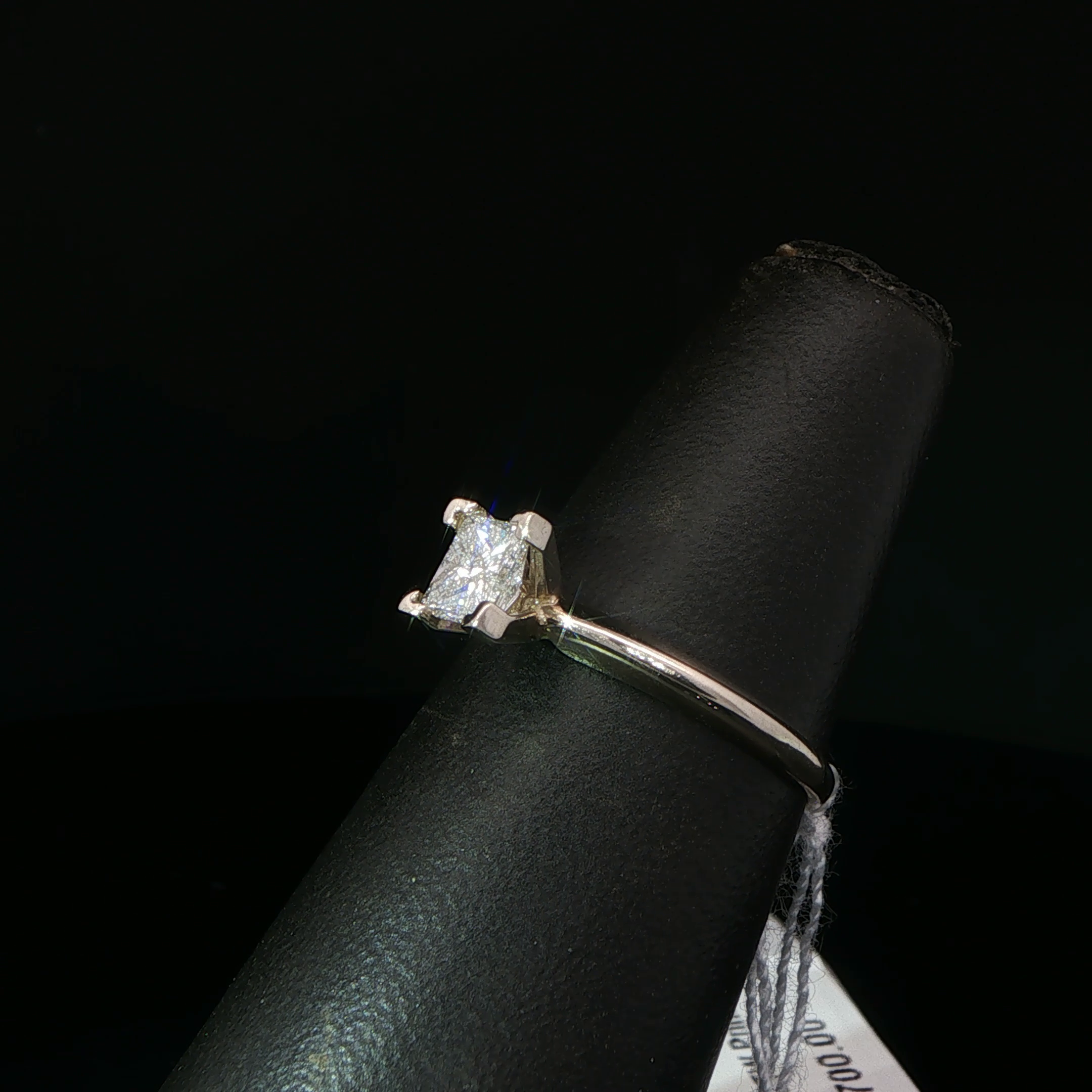 Princess Cut Diamond Solitaire Ring in White Gold