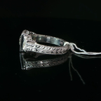 Vintage-Style Three-Stone Diamond Ring in 14k White Gold