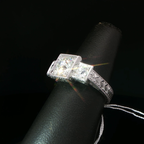 Vintage-Style Three-Stone Diamond Ring in 14k White Gold