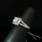 Princess Cut Diamond Halo Engagement Ring in 14K White Gold