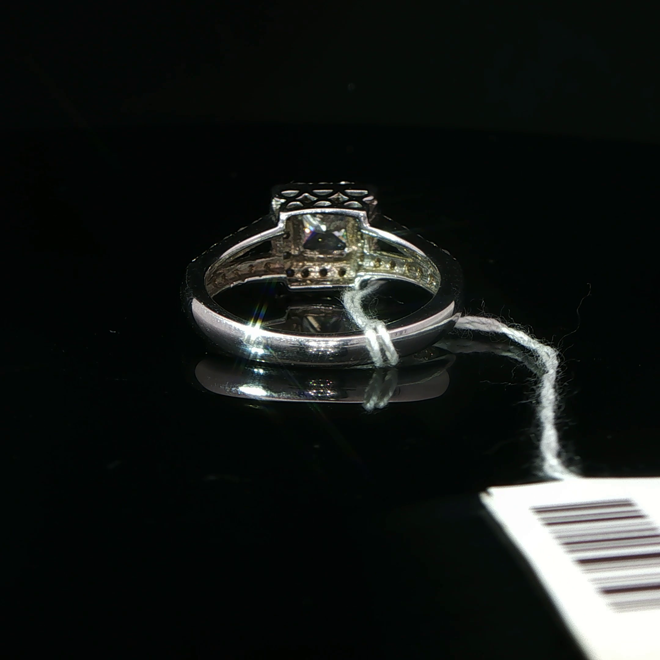 Princess Cut Diamond Halo Engagement Ring in 14K White Gold