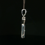Aquamarine Crown Charm Necklace in 18k White Gold