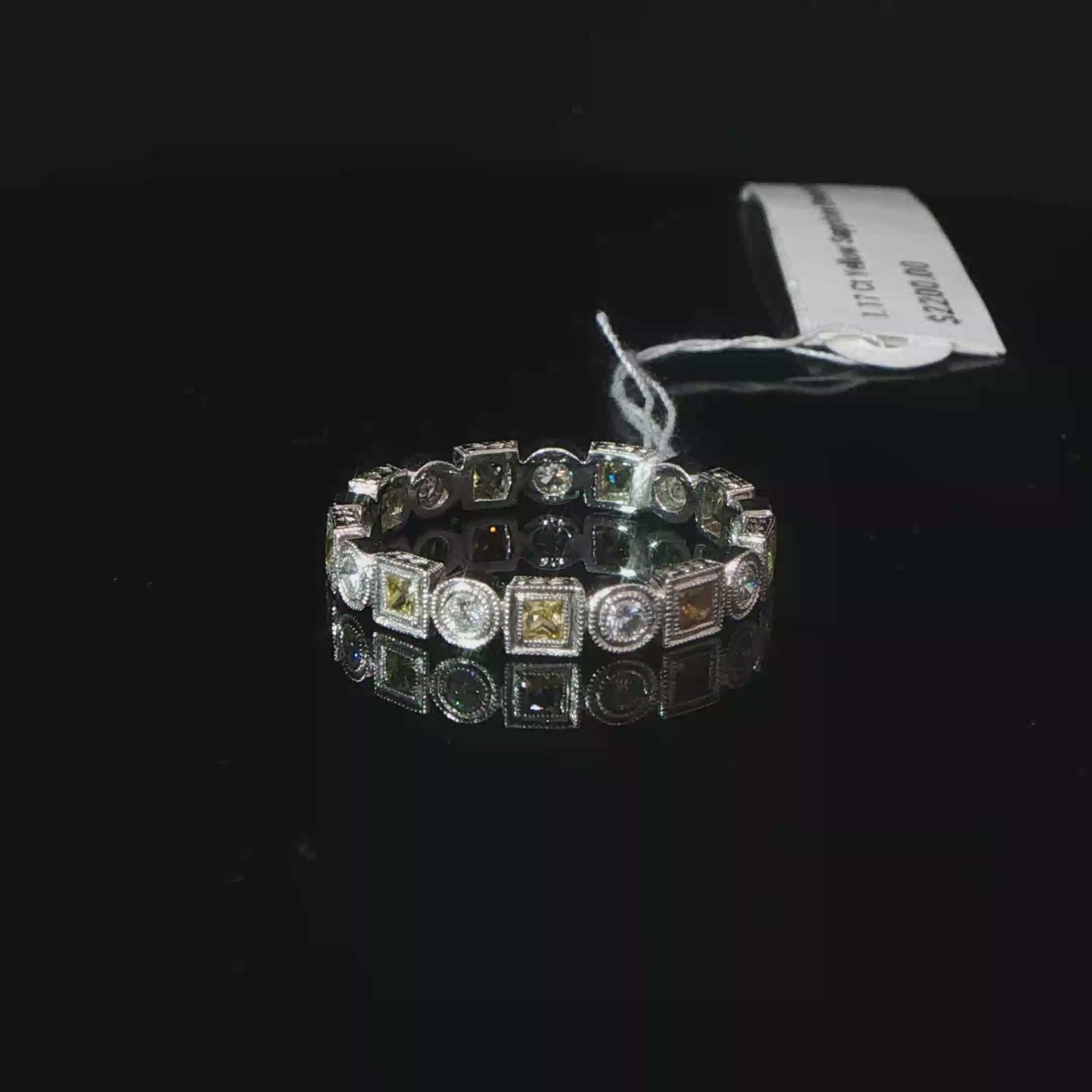 Platinum Alternating Yellow Sapphire Eternity Ring