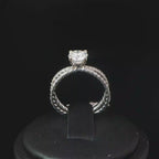 White Gold Twisted Cable Diamond Solitaire Ring
