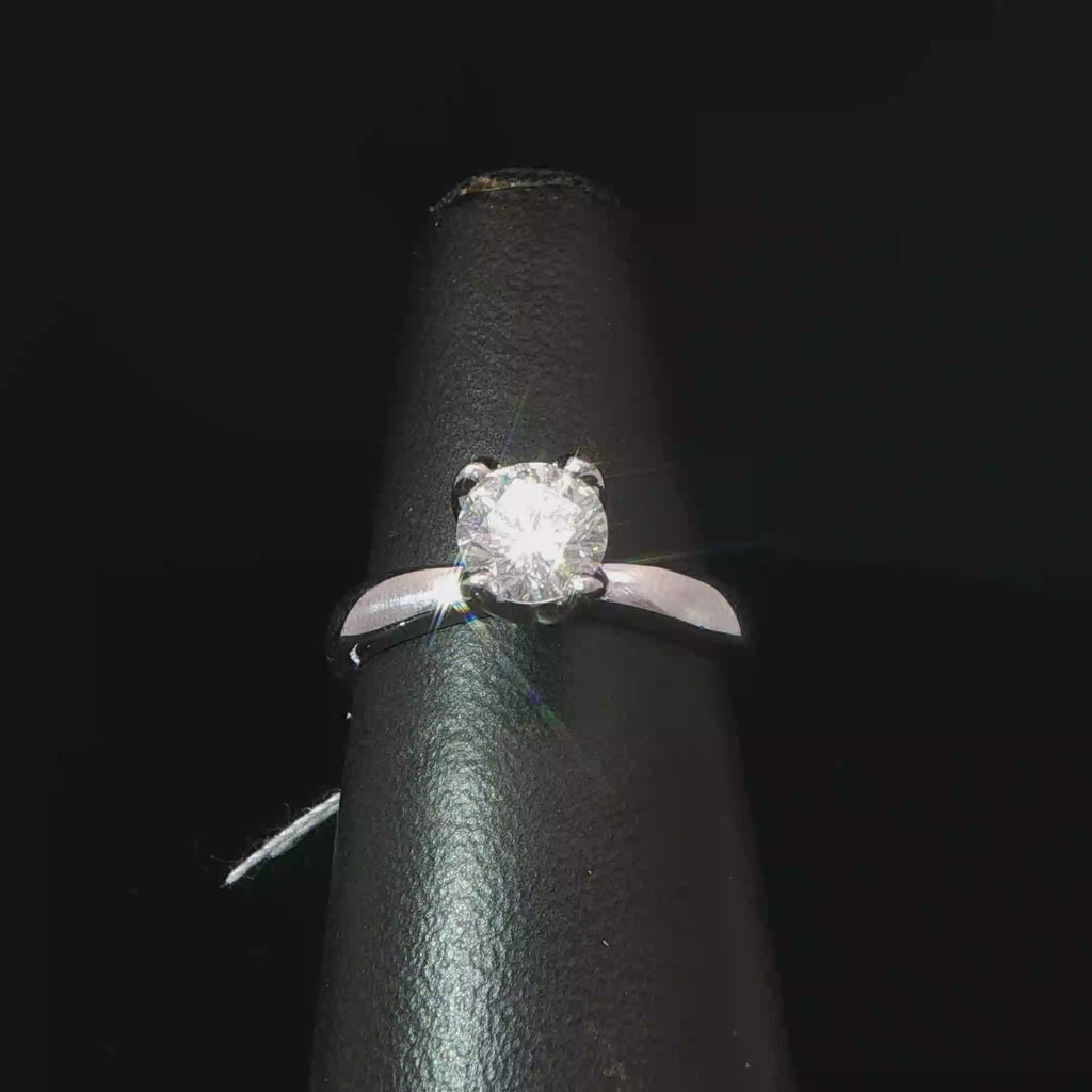Round Diamond Four-Prong Solitaire Ring in 14k White Gold