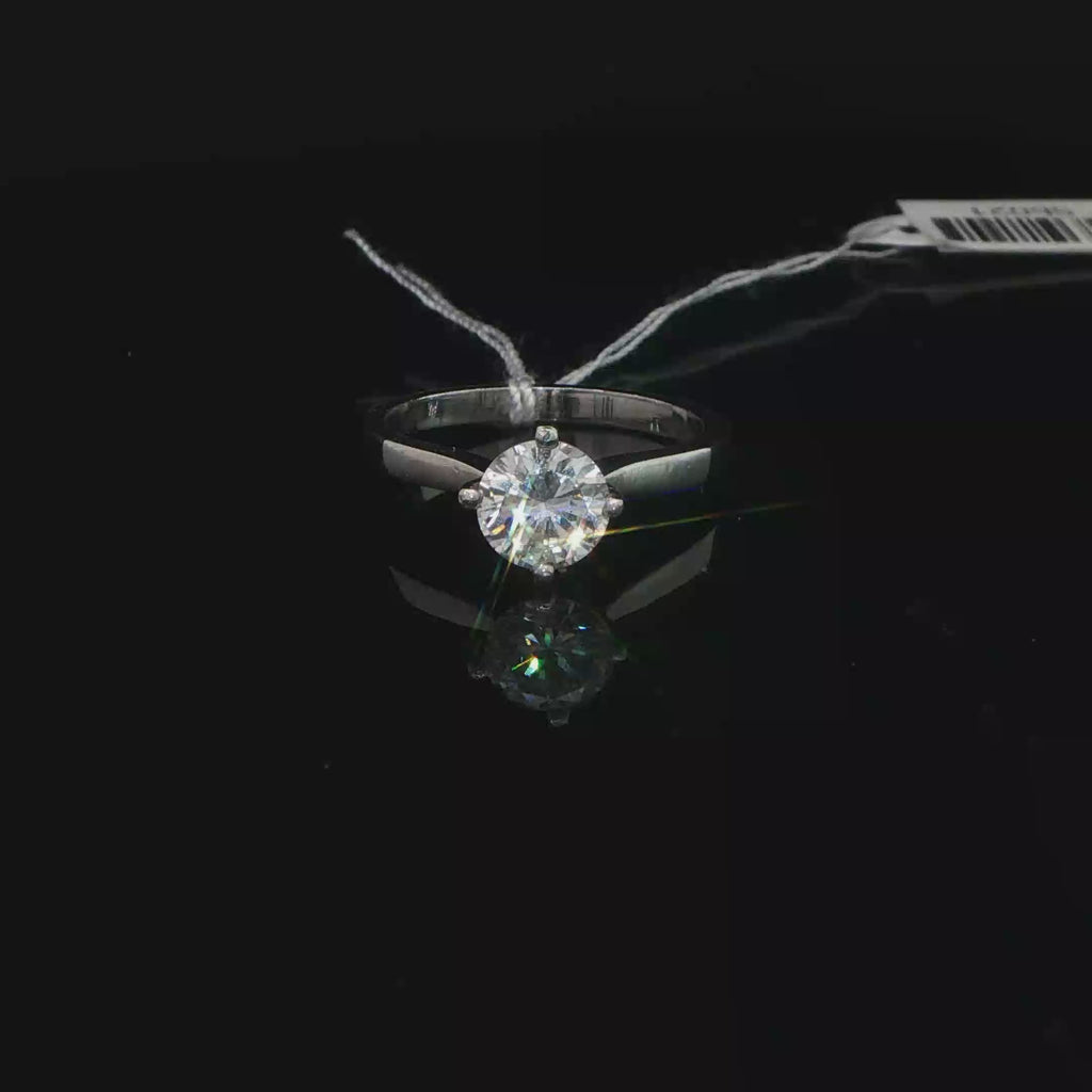 Four-Prong Diamond Solitaire Ring in Platinum