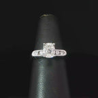 14k White Gold Diamond Engagement Ring with Channel Set Accents
