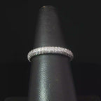18k White Gold Pavé Diamond Domed Eternity Ring