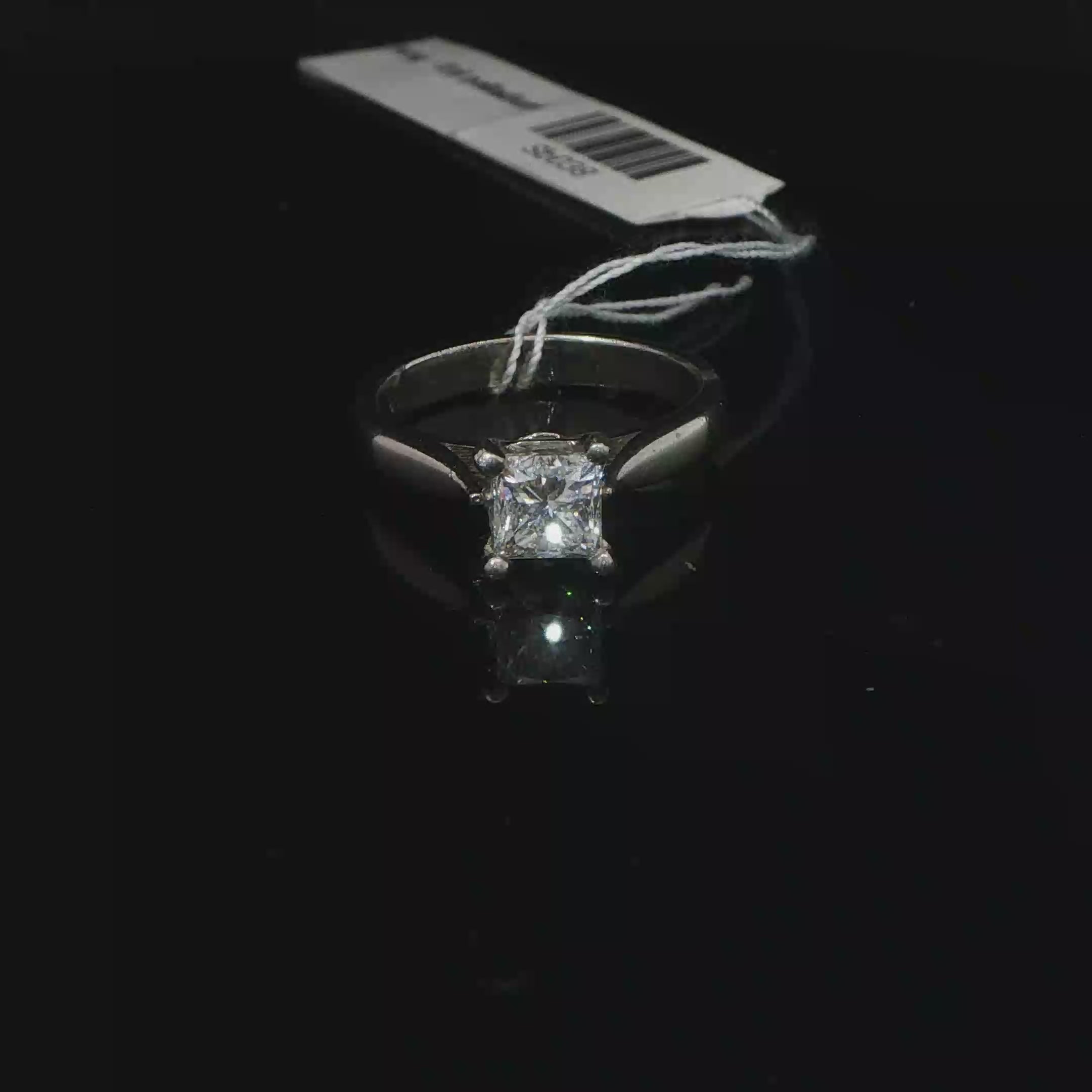 Princess Cut Diamond Solitaire Ring in Palladium