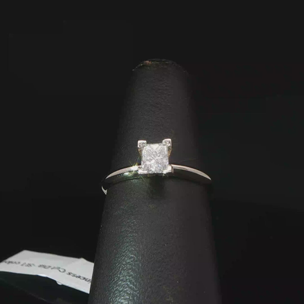 Princess Cut Diamond Solitaire Ring in White Gold