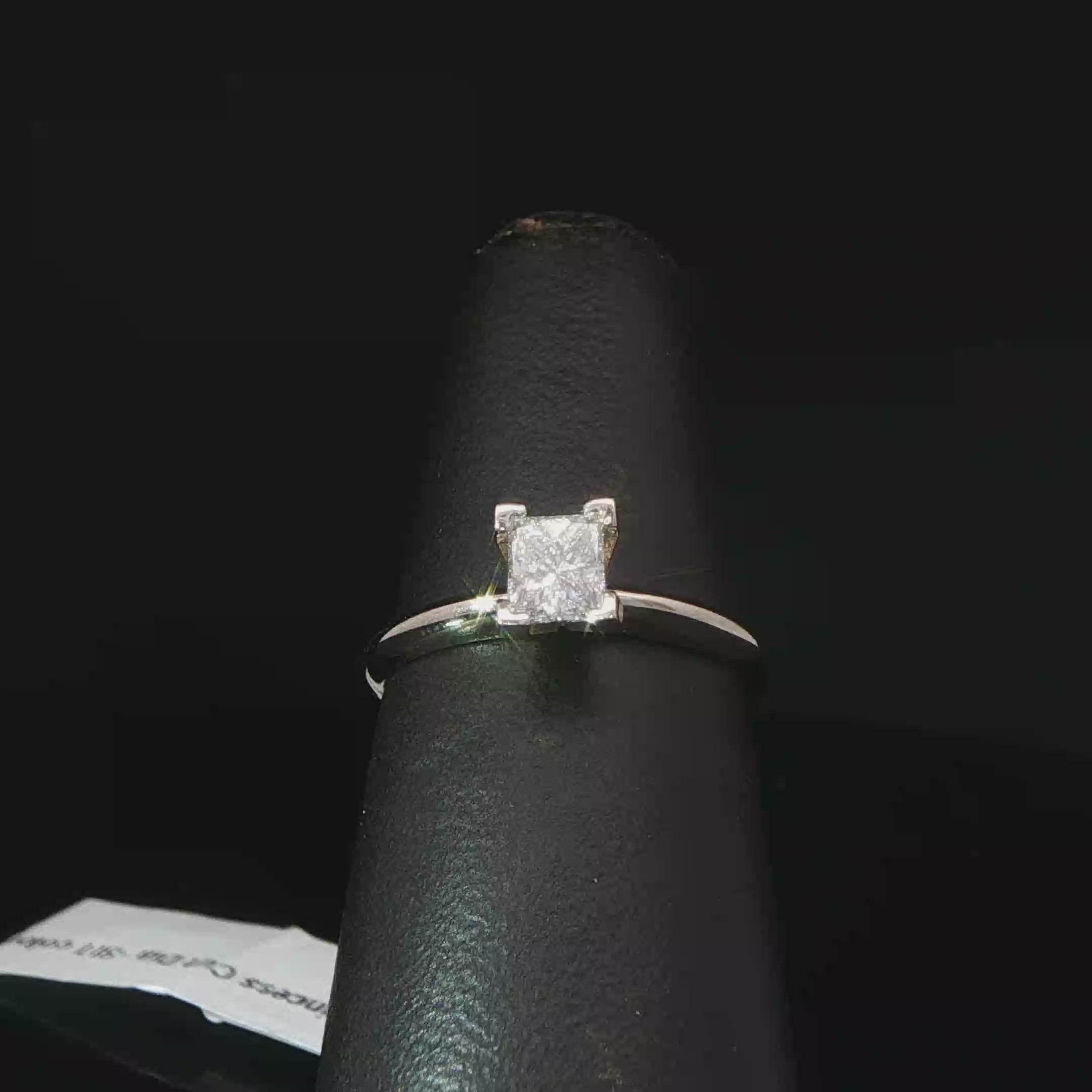 Princess Cut Diamond Solitaire Ring in White Gold