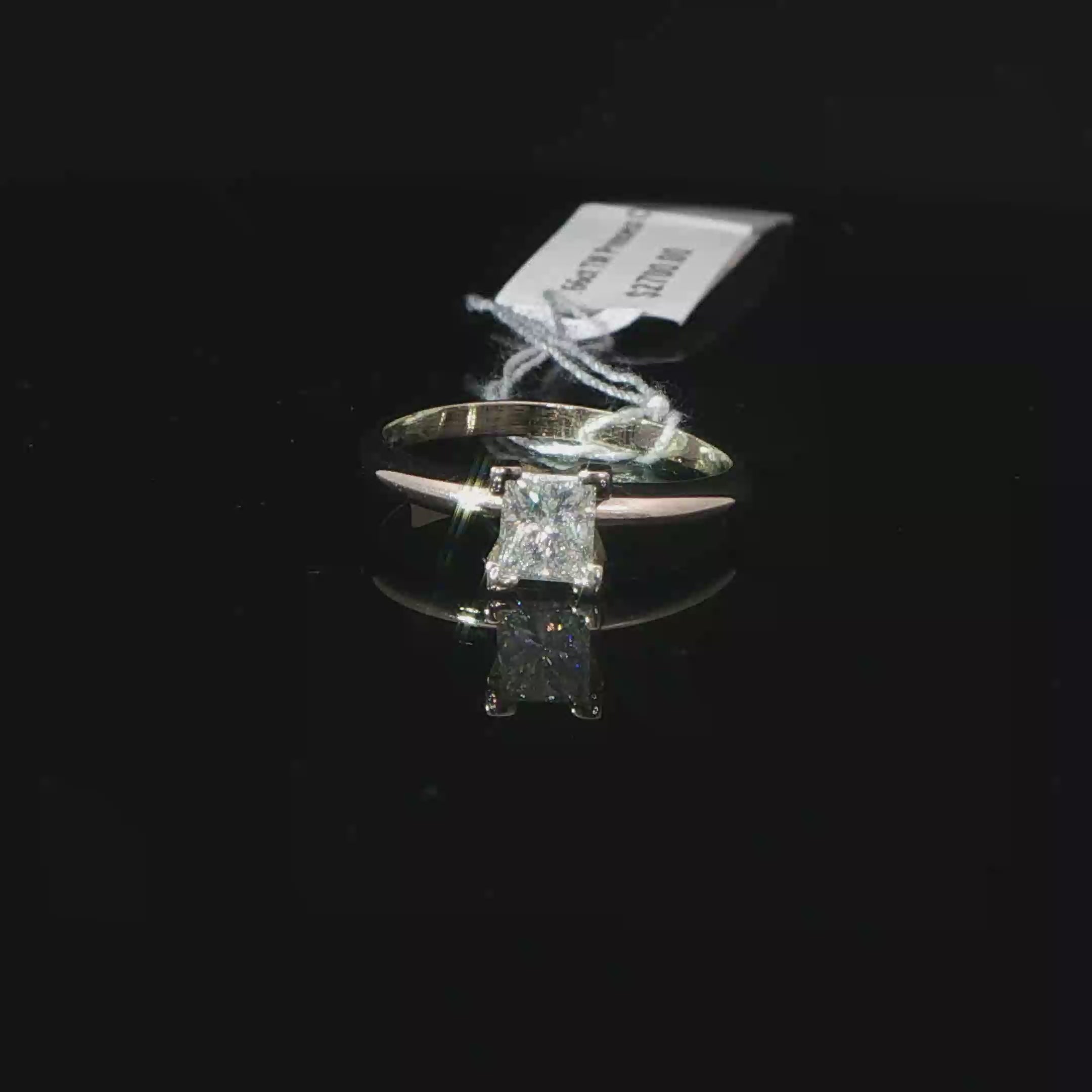Princess Cut Diamond Solitaire Ring in White Gold