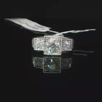 Vintage-Style Three-Stone Diamond Ring in 14k White Gold