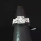 Vintage-Style Three-Stone Diamond Ring in 14k White Gold