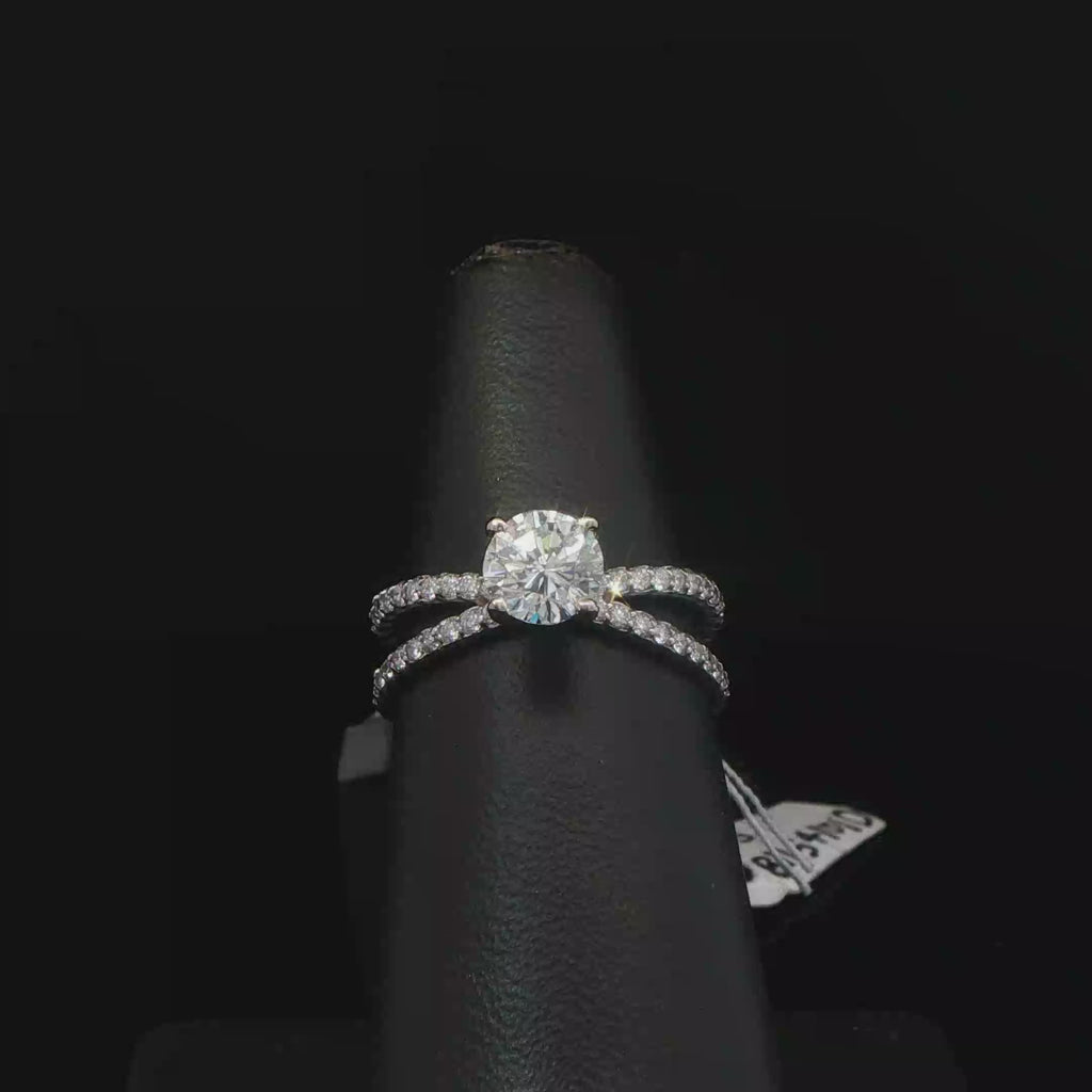 White Gold Twisted Cable Diamond Solitaire Ring