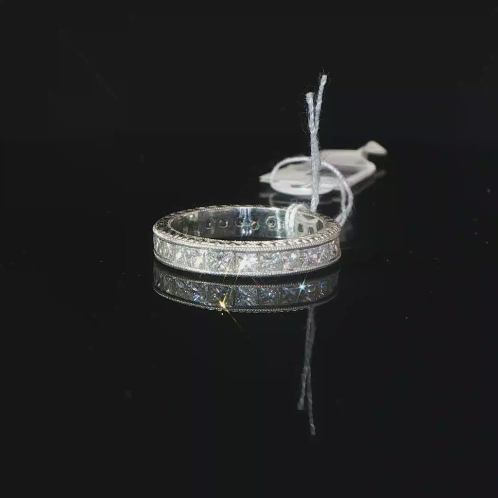 Platinum Channel-Set Diamond Eternity Ring