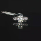 14k White Gold Diamond Engagement Ring with Channel Set Accents
