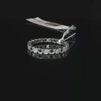 Alternating Deep Blue Sapphire And Diamond Eternity Ring in Platinum