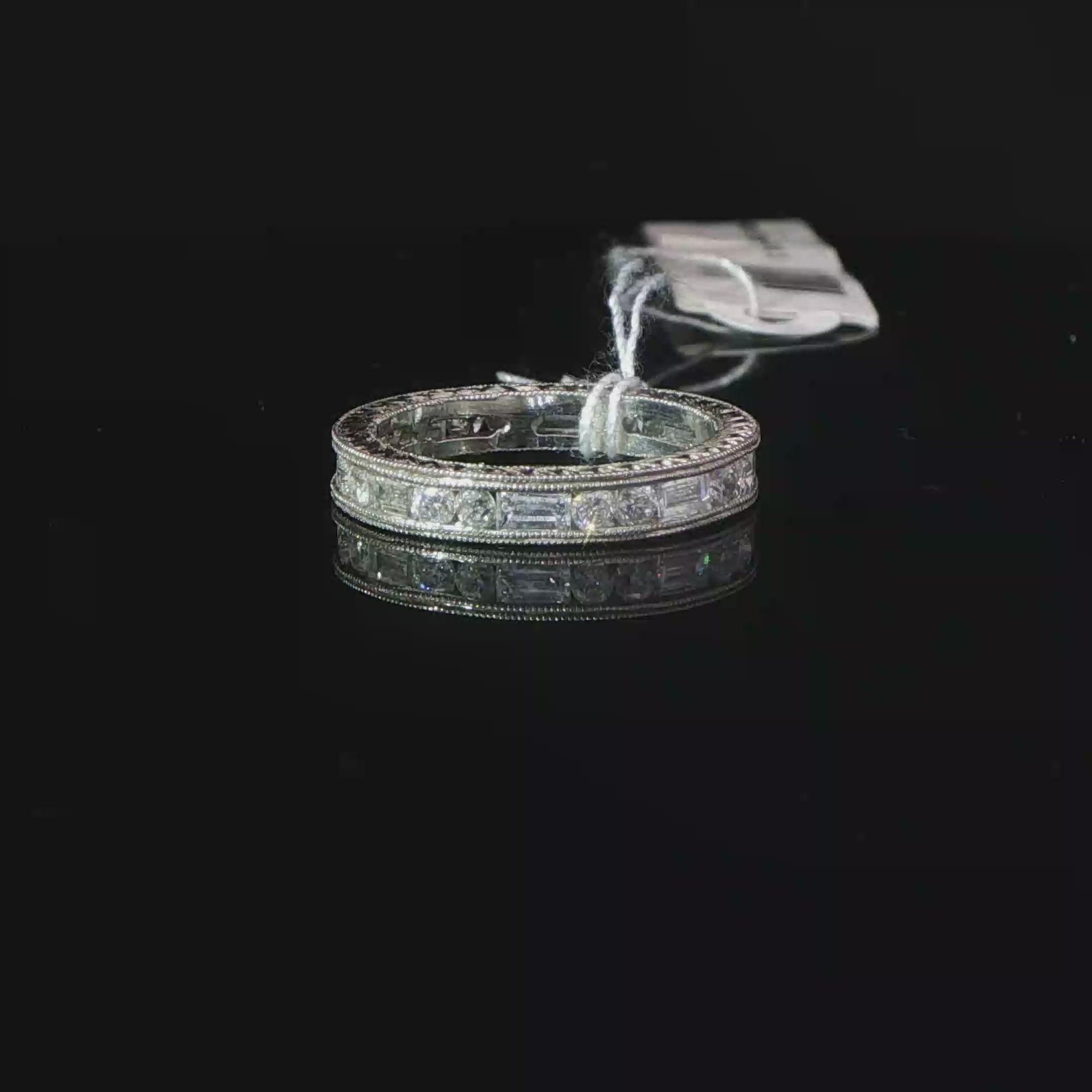 Alternating Round and Baguette Diamond Eternity Ring in Platinum