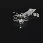 White Gold Twisted Cable Diamond Solitaire Ring