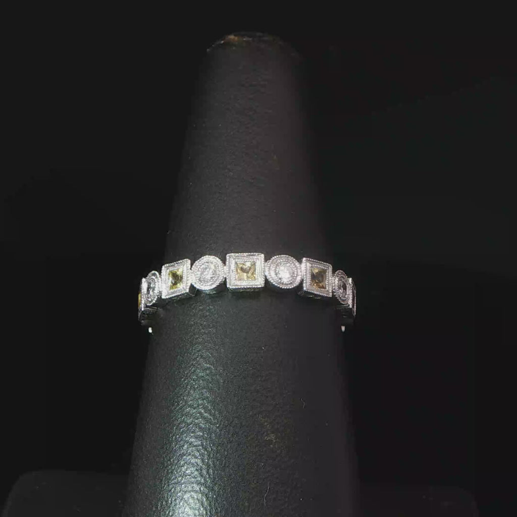 Platinum Alternating Yellow Sapphire Eternity Ring